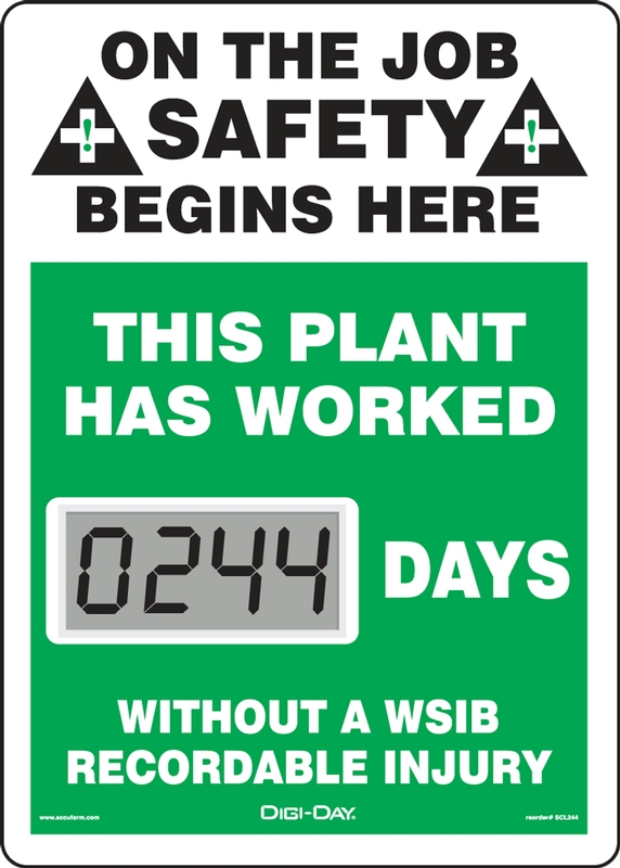 ON THE JOB SAFETY BEGINS HERE THIS PLANT HAS WORKED #### DAYS WITHOUT A WSIB RECORDABLE INJURY